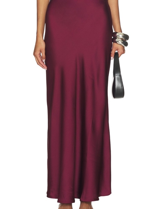 Steve Madden Dresses & Skirts - Steve Madden Satin Maxi Skirt in Burgundy